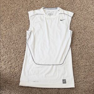 Nike White Sleeveless Dri-FIT Shirt
